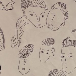 SHEIN face doodle shirt, size 4XL